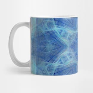 Whimsical lacy blue fractal kaleidoscope Mug